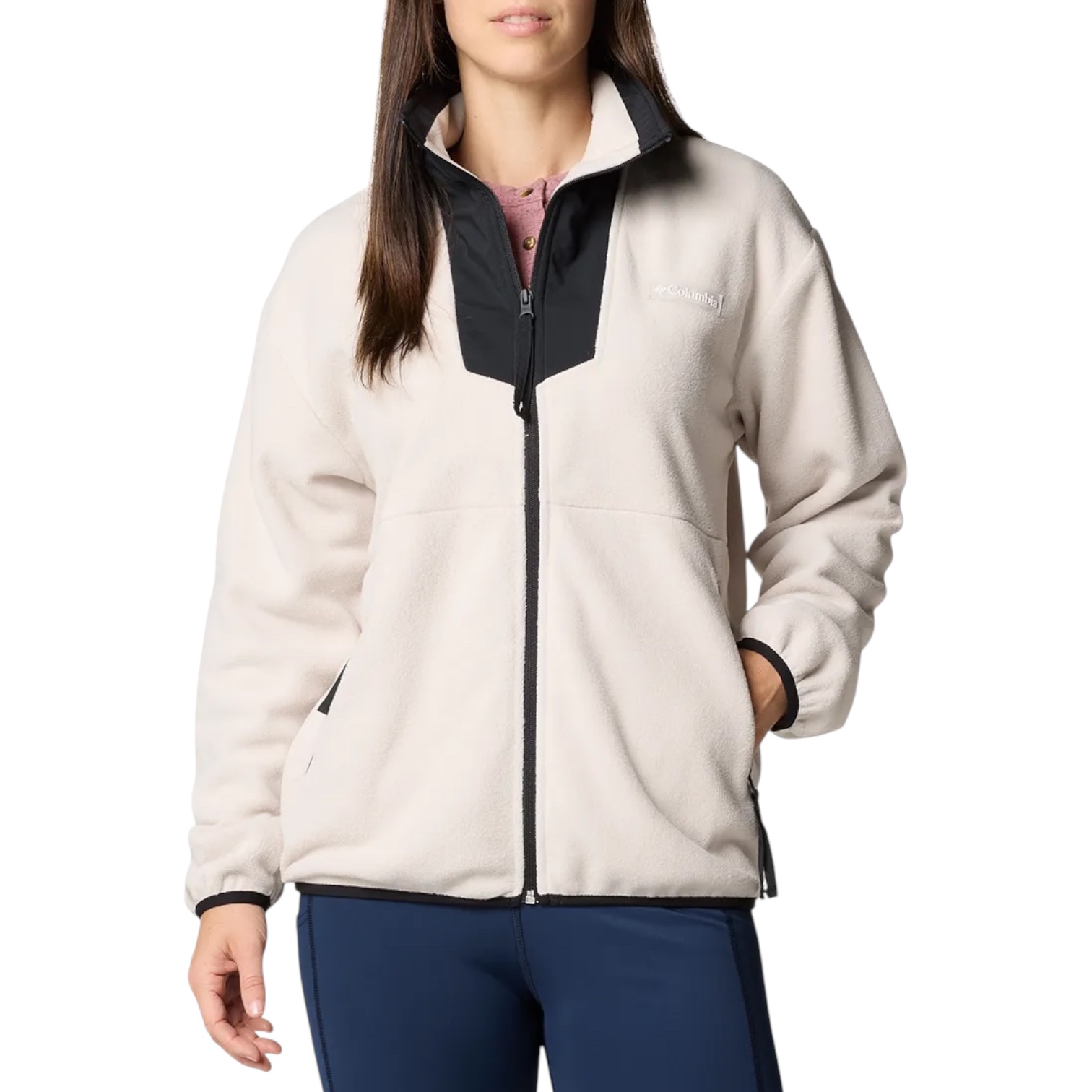 Fleece Columbia Feminina Sequoia Full Zip Dark Stone Black